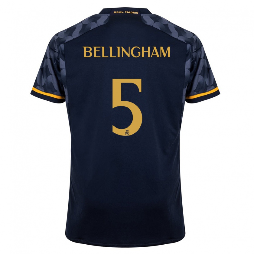 Kandiny Uomo Maglia Jude Bellingham #5 Blu Scuro Kit Gara Away 2023/24 Maglietta