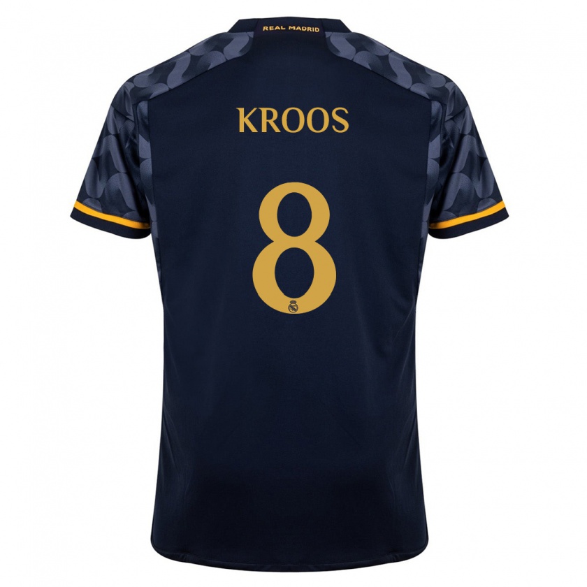 Kandiny Uomo Maglia Toni Kroos #8 Blu Scuro Kit Gara Away 2023/24 Maglietta