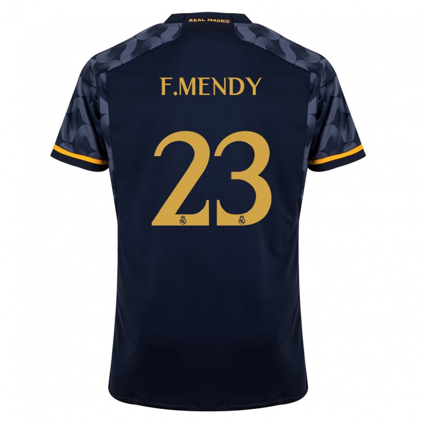 Kandiny Uomo Maglia Ferland Mendy #23 Blu Scuro Kit Gara Away 2023/24 Maglietta