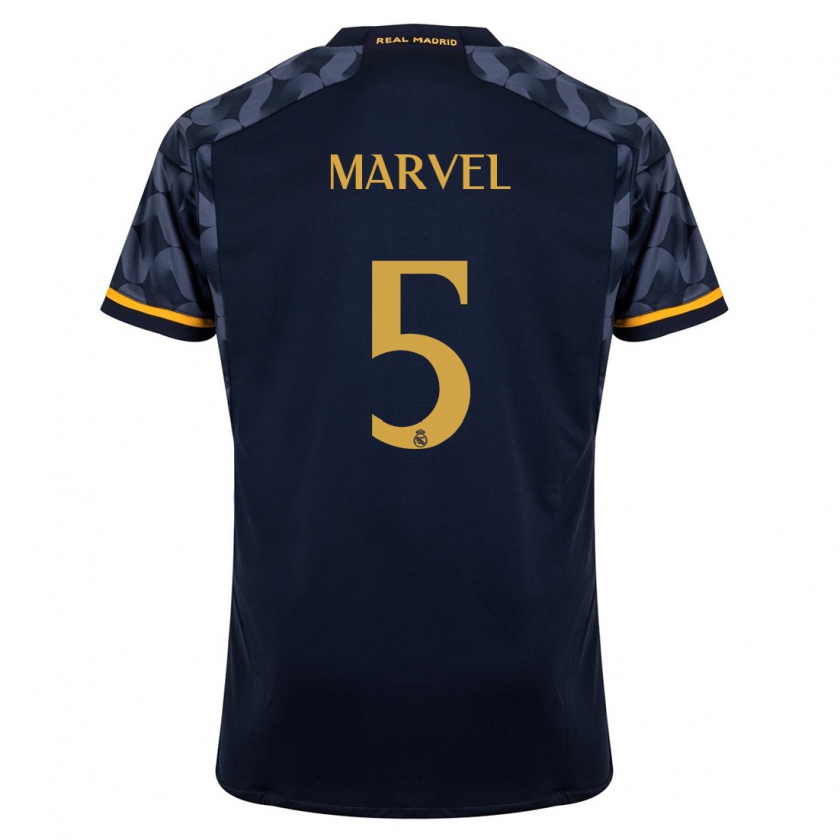 Kandiny Uomo Maglia Marvel #5 Blu Scuro Kit Gara Away 2023/24 Maglietta