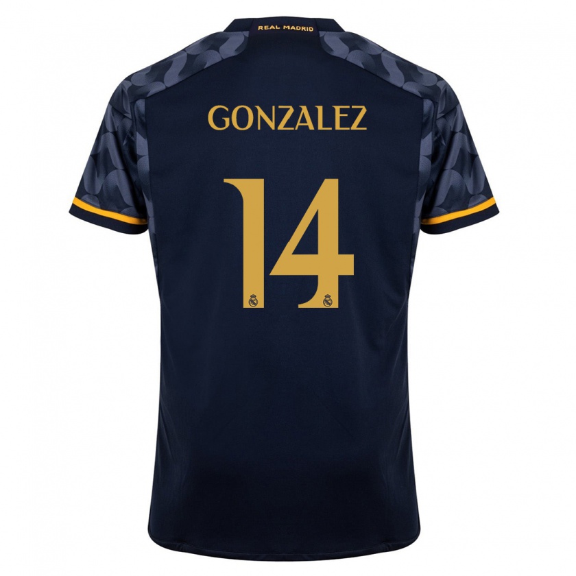 Kandiny Uomo Maglia David González #14 Blu Scuro Kit Gara Away 2023/24 Maglietta