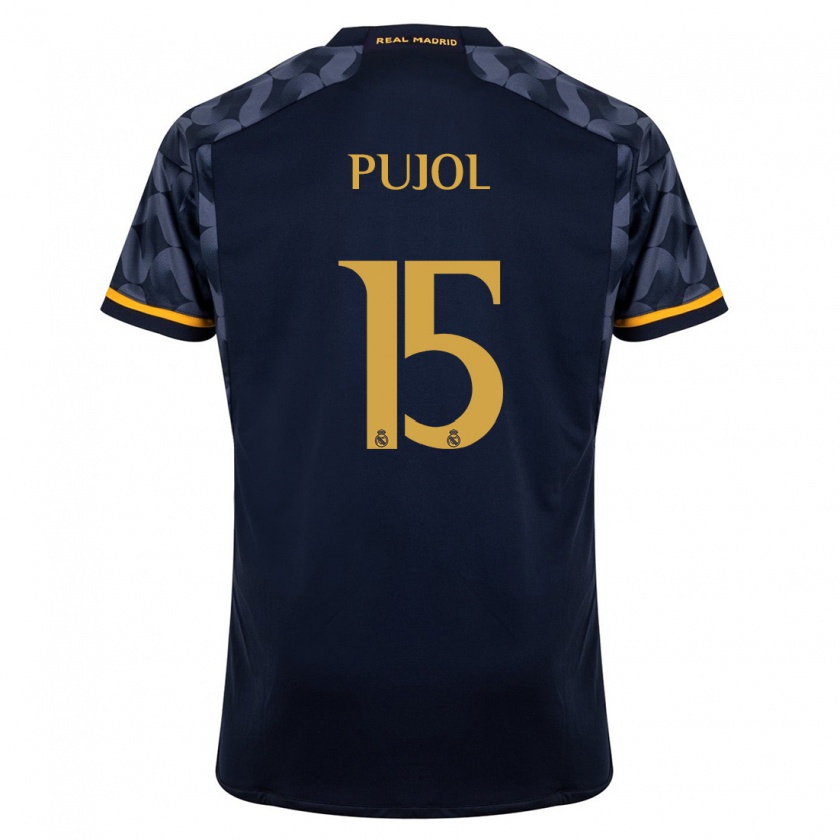 Kandiny Heren Edgar Pujol #15 Donkerblauw Uitshirt Uittenue 2023/24 T-Shirt België