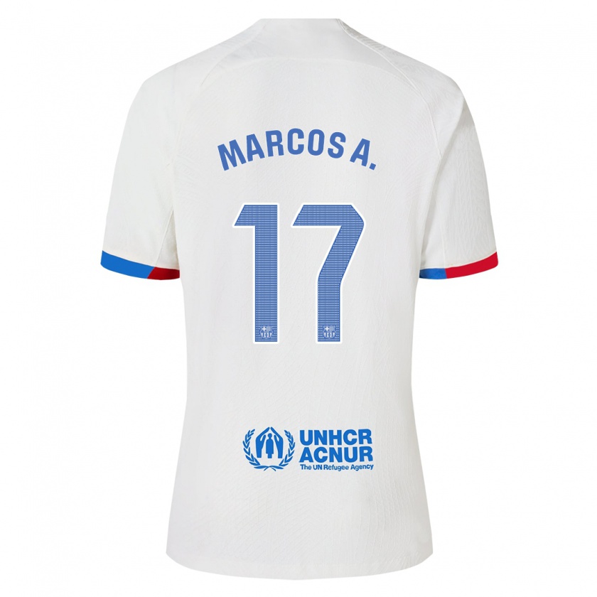 Kandiny Uomo Maglia Marcos Alonso #17 Bianco Kit Gara Away 2023/24 Maglietta