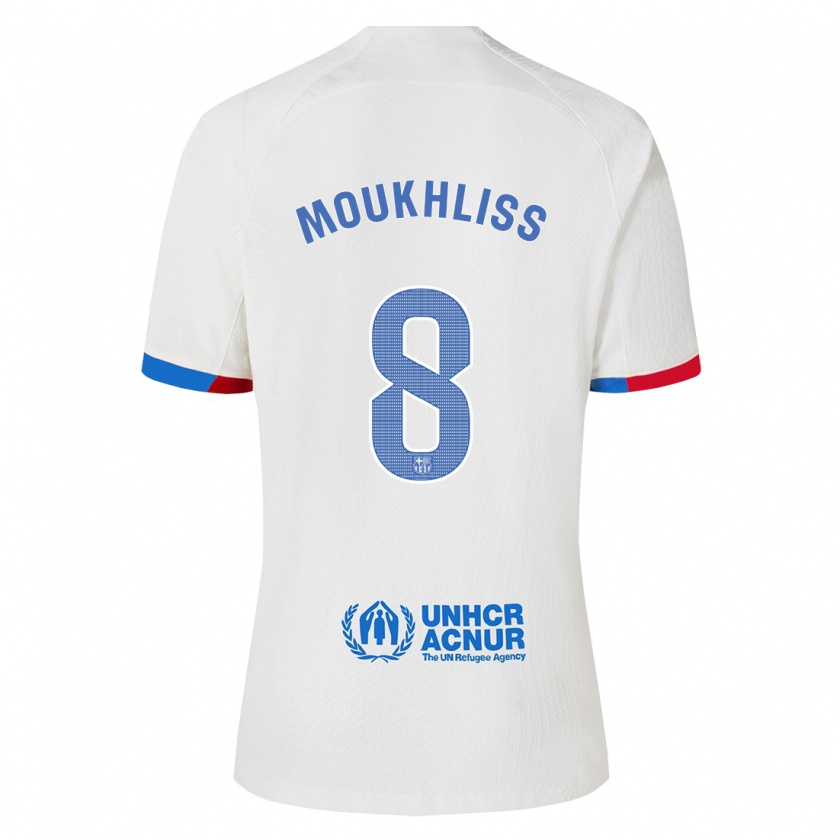 Kandiny Hombre Camiseta Moha Moukhliss #8 Blanco 2ª Equipación 2023/24 La Camisa