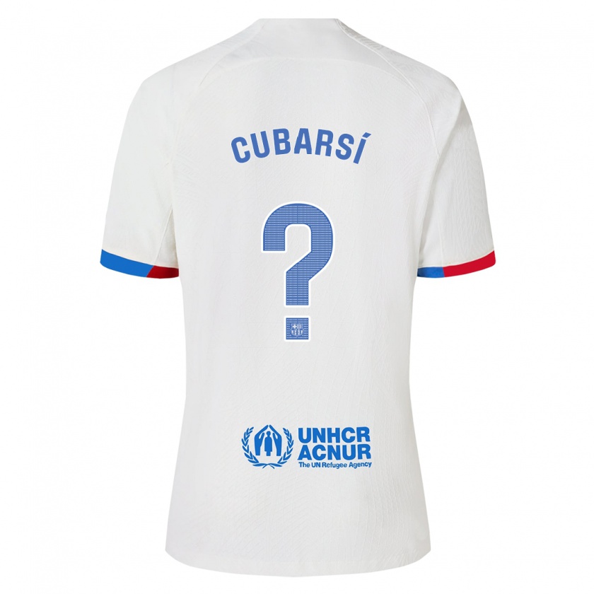 Kandiny Uomo Maglia Pau Cubarsí #0 Bianco Kit Gara Away 2023/24 Maglietta