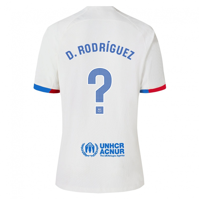 Kandiny Uomo Maglia Dani Rodríguez #0 Bianco Kit Gara Away 2023/24 Maglietta