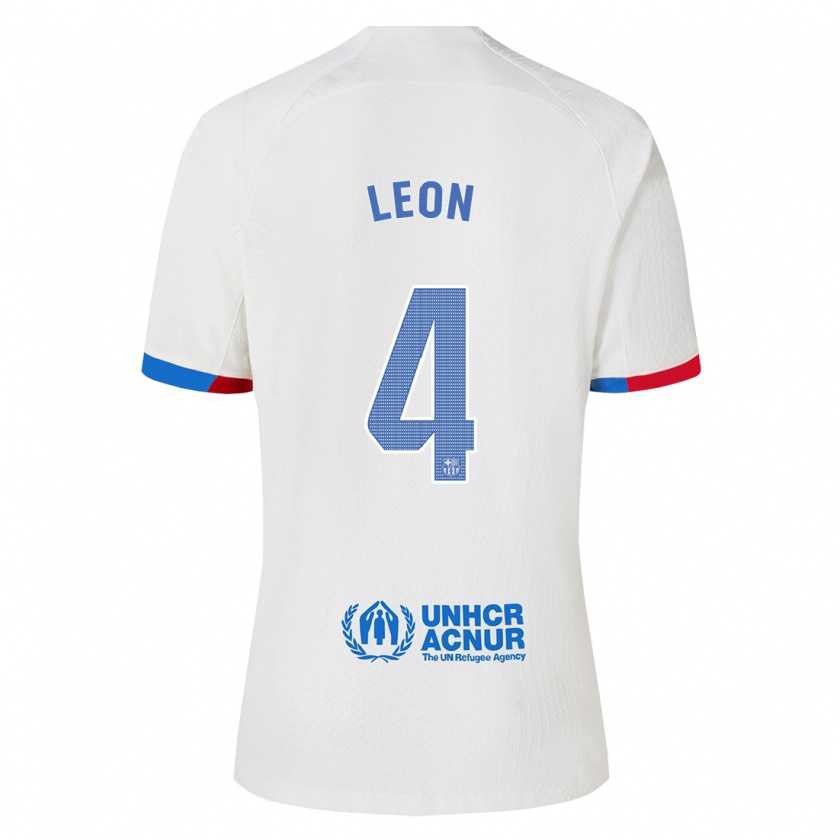 Kandiny Hombre Camiseta Maria Pilar Leon #4 Blanco 2ª Equipación 2023/24 La Camisa