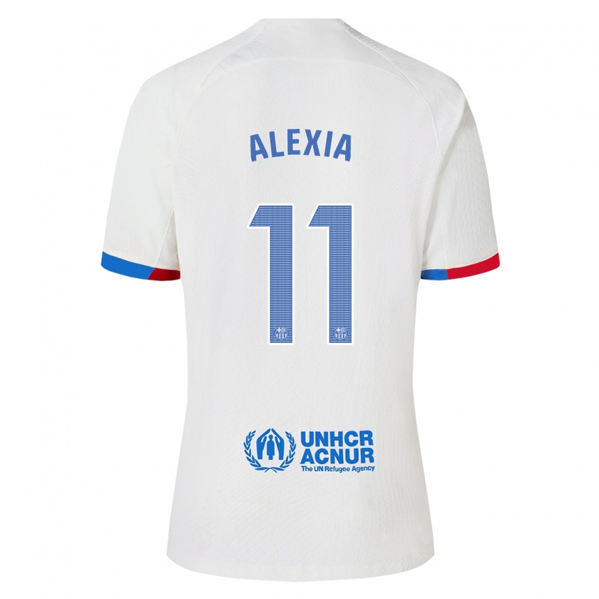 Kandiny Uomo Maglia Alexia Putellas #11 Bianco Kit Gara Away 2023/24 Maglietta