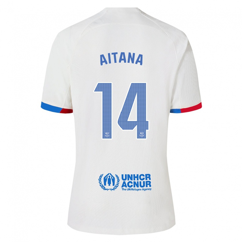 Kandiny Heren Aitana Bonmati #14 Wit Uitshirt Uittenue 2023/24 T-Shirt België