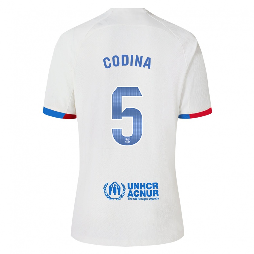 Kandiny Hombre Camiseta Laia Codina #5 Blanco 2ª Equipación 2023/24 La Camisa