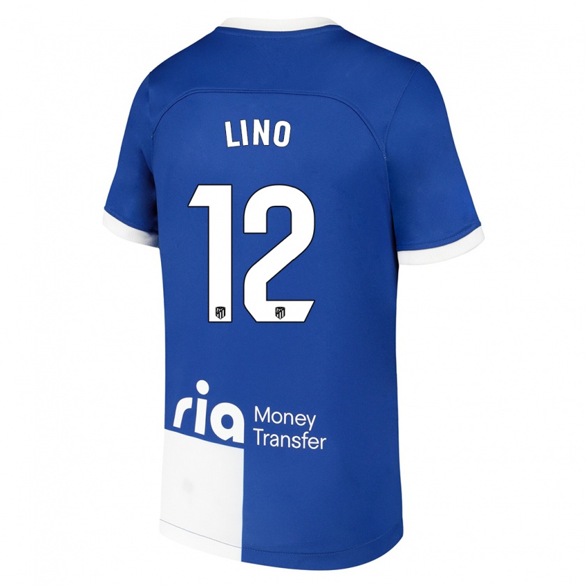 Kandiny Uomo Maglia Samuel Lino #12 Blu Bianco Kit Gara Away 2023/24 Maglietta