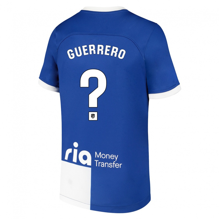 Kandiny Uomo Maglia Sergio Guerrero #0 Blu Bianco Kit Gara Away 2023/24 Maglietta