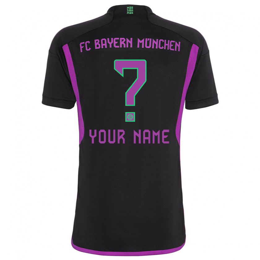 Kandiny Uomo Maglia Il Tuo Nome #0 Nero Kit Gara Away 2023/24 Maglietta