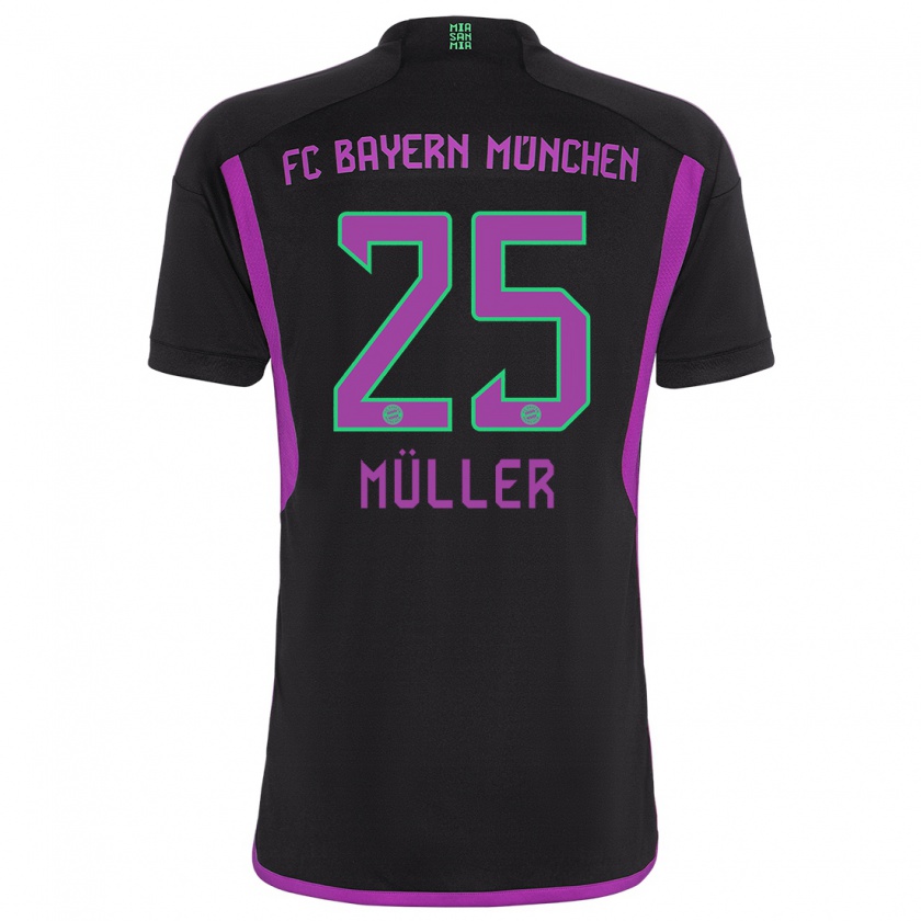 Kandiny Heren Thomas Müller #25 Zwart Uitshirt Uittenue 2023/24 T-Shirt België