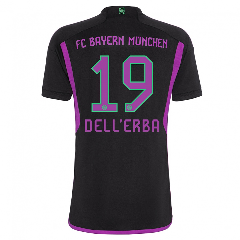 Kandiny Hombre Camiseta Davide Dell'erba #19 Negro 2ª Equipación 2023/24 La Camisa