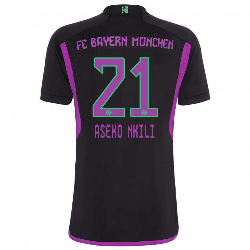 Kandiny Uomo Maglia Noel Aseko Nkili #21 Nero Kit Gara Away 2023/24 Maglietta