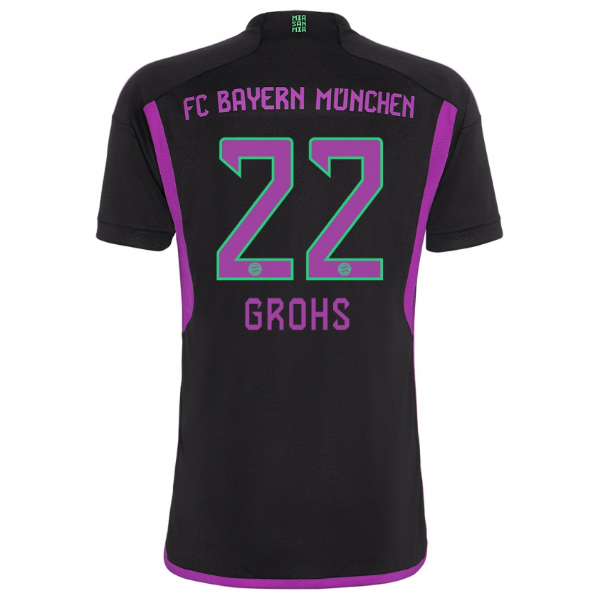 Kandiny Uomo Maglia Maria Luisa Grohs #22 Nero Kit Gara Away 2023/24 Maglietta