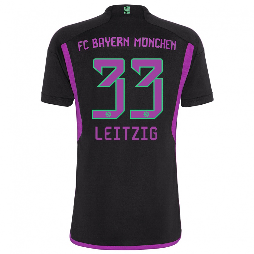 Kandiny Uomo Maglia Janina Leitzig #33 Nero Kit Gara Away 2023/24 Maglietta