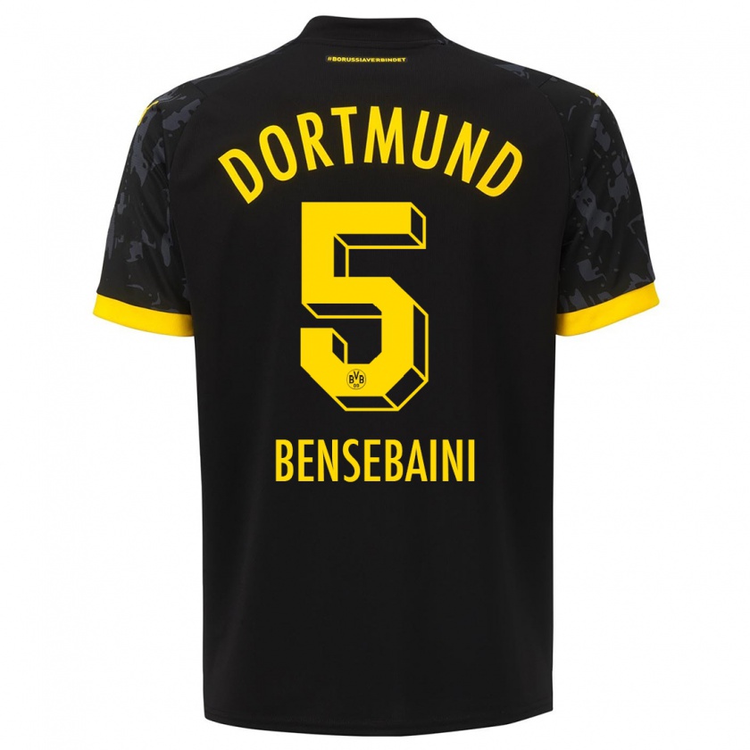 Kandiny Uomo Maglia Ramy Bensebaini #5 Nero Kit Gara Away 2023/24 Maglietta