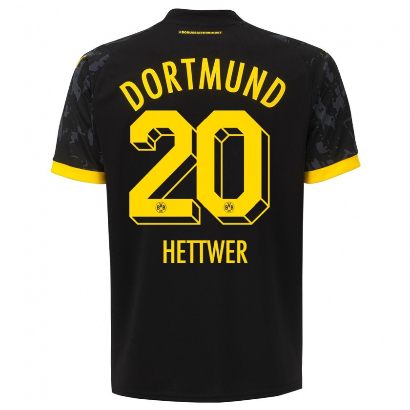 Kandiny Uomo Maglia Julian Hettwer #20 Nero Kit Gara Away 2023/24 Maglietta