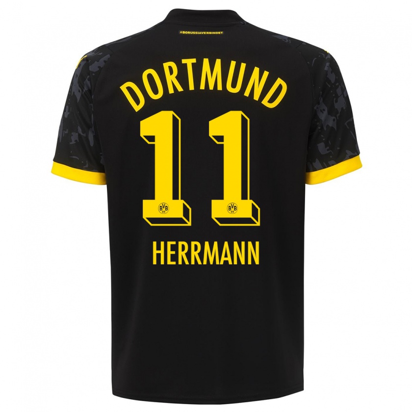 Kandiny Hombre Camiseta Charles Herrmann #11 Negro 2ª Equipación 2023/24 La Camisa