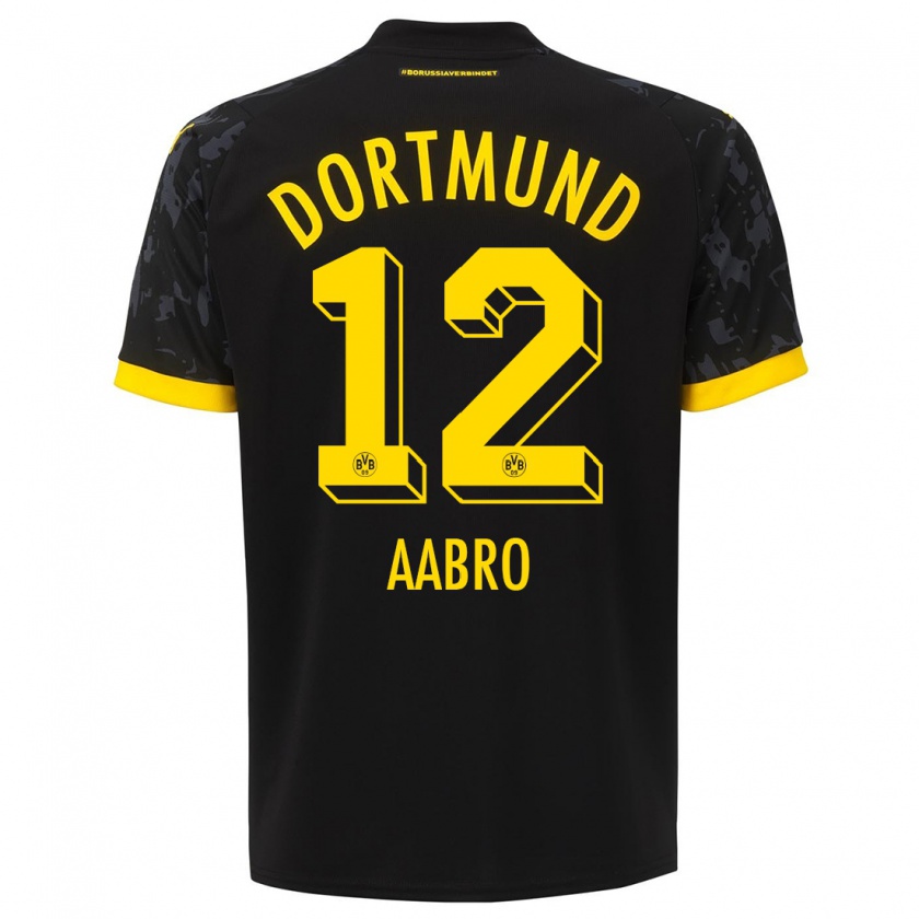 Kandiny Uomo Maglia Gustav Aabro #12 Nero Kit Gara Away 2023/24 Maglietta