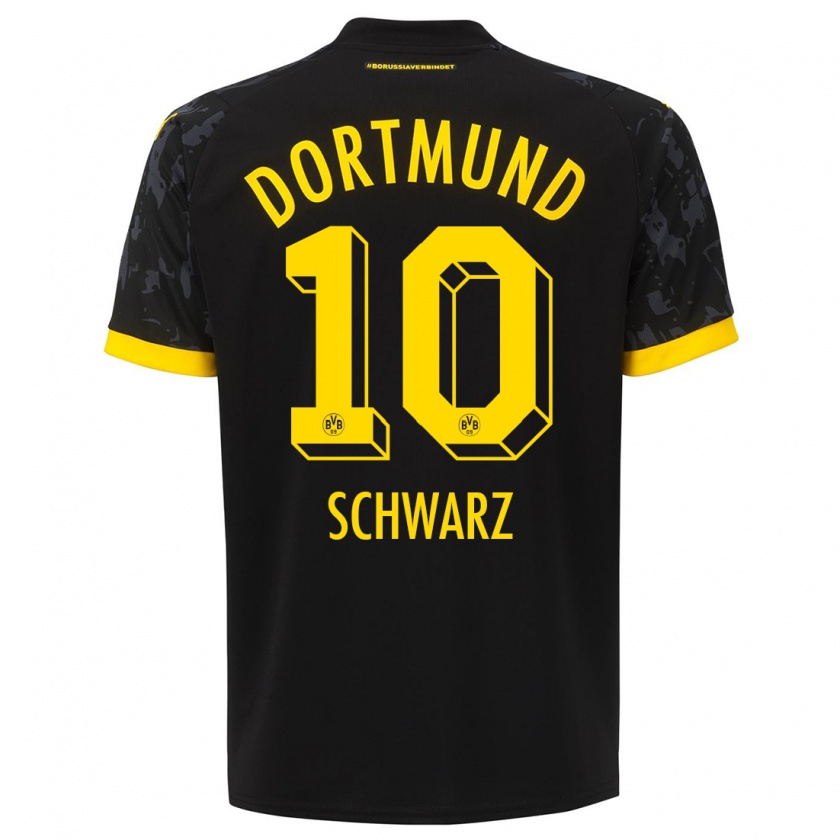 Kandiny Hombre Camiseta Oskar Schwarz #10 Negro 2ª Equipación 2023/24 La Camisa