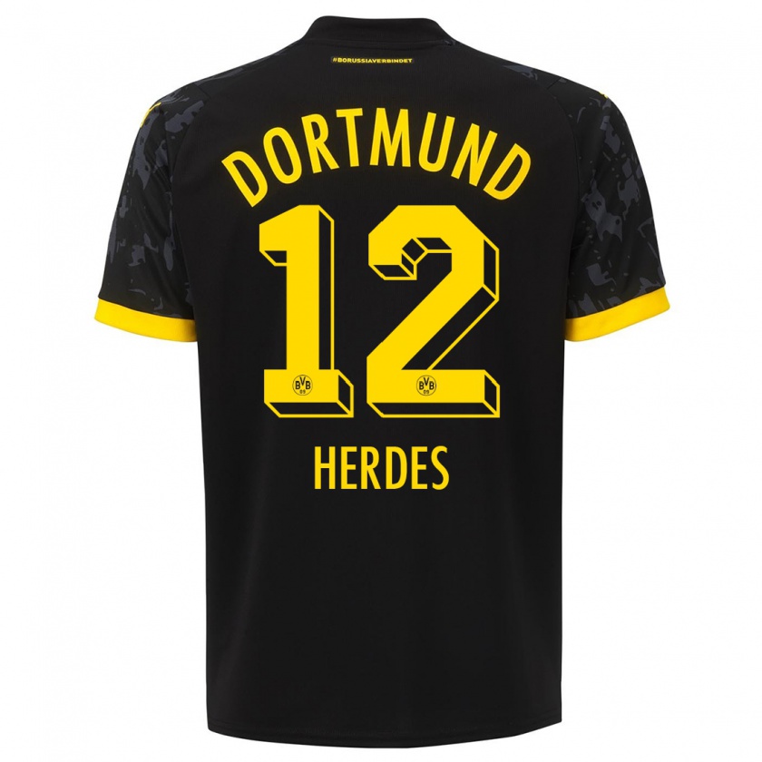 Kandiny Uomo Maglia Leon Herdes #12 Nero Kit Gara Away 2023/24 Maglietta