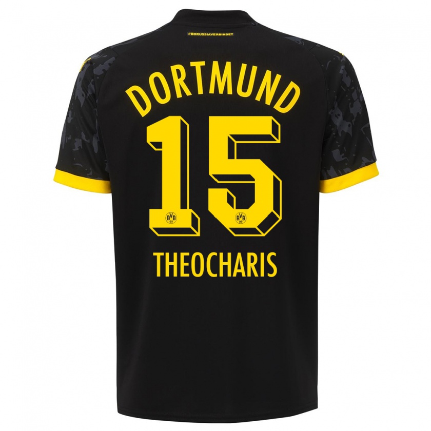 Kandiny Herren Elefterios Theocharis #15 Schwarz Auswärtstrikot Trikot 2023/24 T-Shirt Österreich