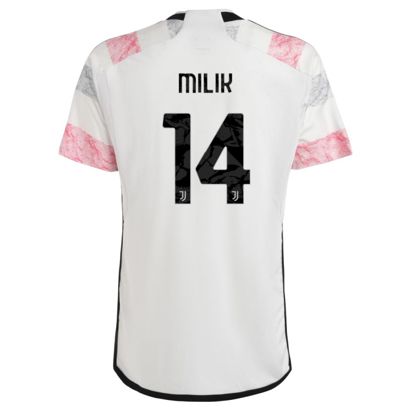 Kandiny Uomo Maglia Arkadiusz Milik #14 Bianco Rosa Kit Gara Away 2023/24 Maglietta