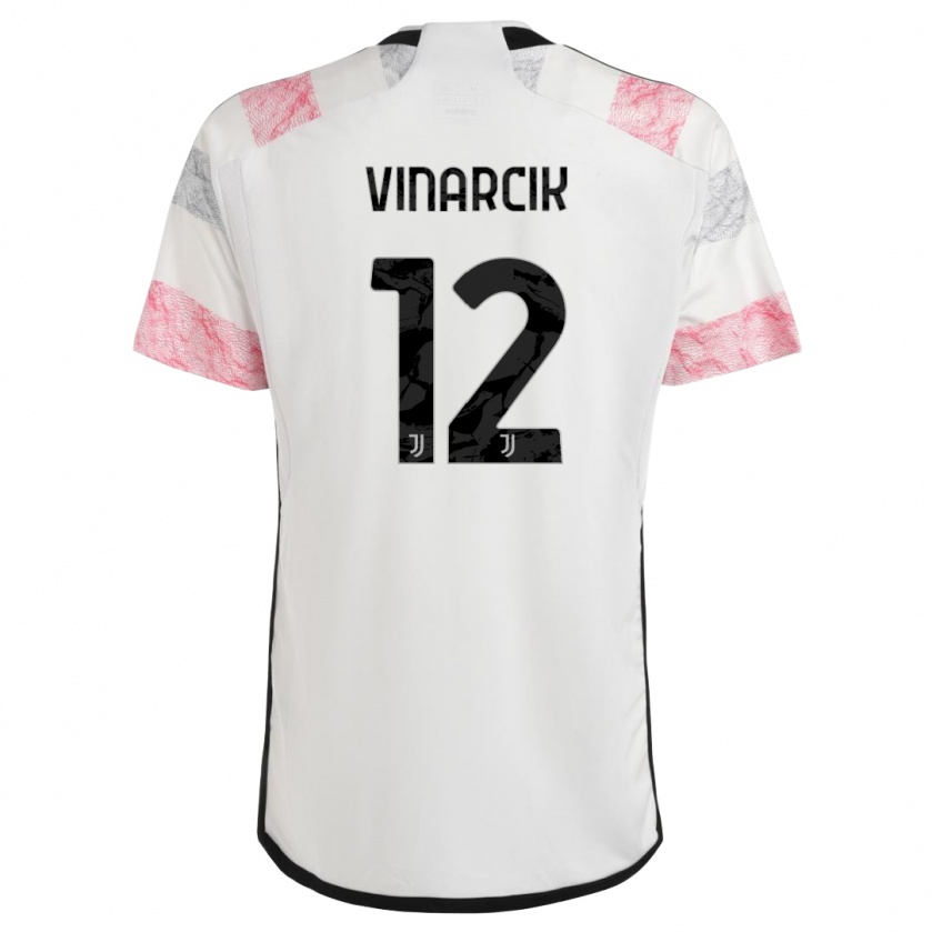 Kandiny Uomo Maglia Jakub Vinarcik #12 Bianco Rosa Kit Gara Away 2023/24 Maglietta