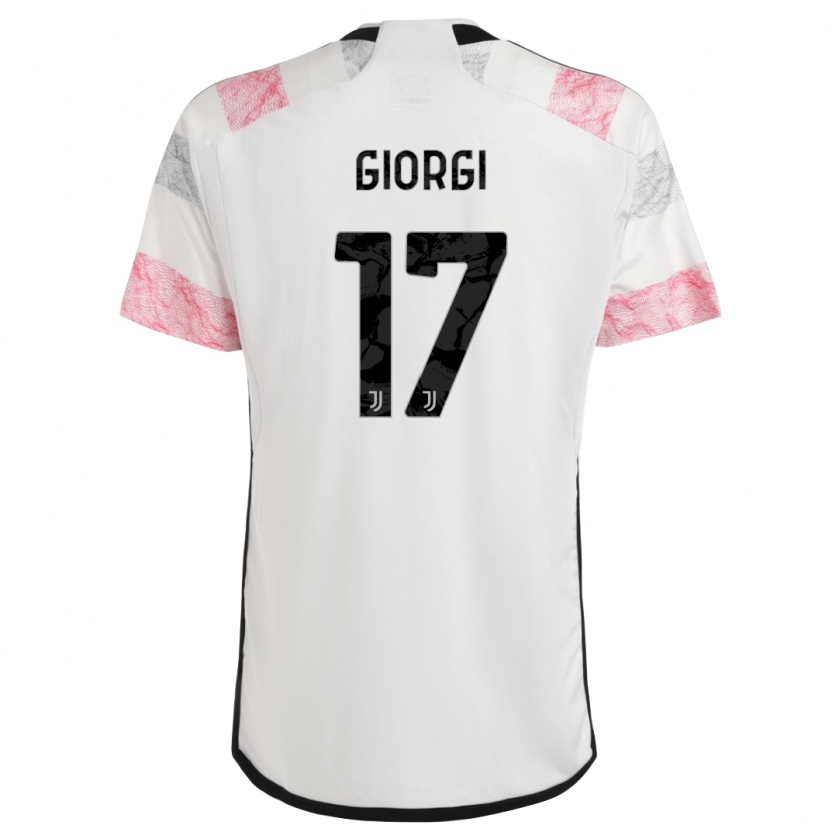 Kandiny Uomo Maglia Lorenzo Giorgi #17 Bianco Rosa Kit Gara Away 2023/24 Maglietta