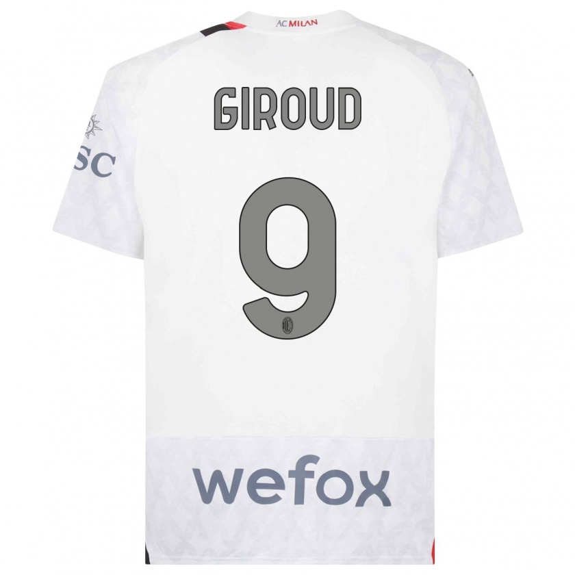 Kandiny Hombre Camiseta Olivier Giroud #9 Blanco 2ª Equipación 2023/24 La Camisa