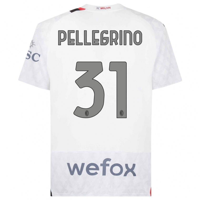 Kandiny Uomo Maglia Marco Pellegrino #31 Bianco Kit Gara Away 2023/24 Maglietta