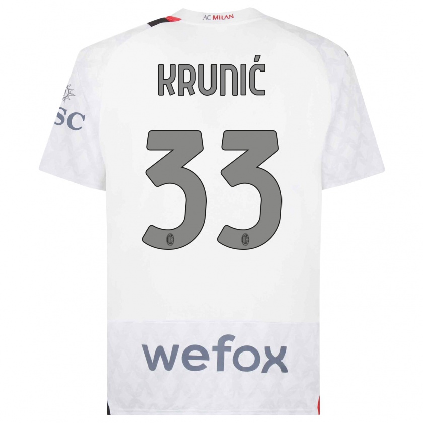 Kandiny Uomo Maglia Rade Krunic #33 Bianco Kit Gara Away 2023/24 Maglietta