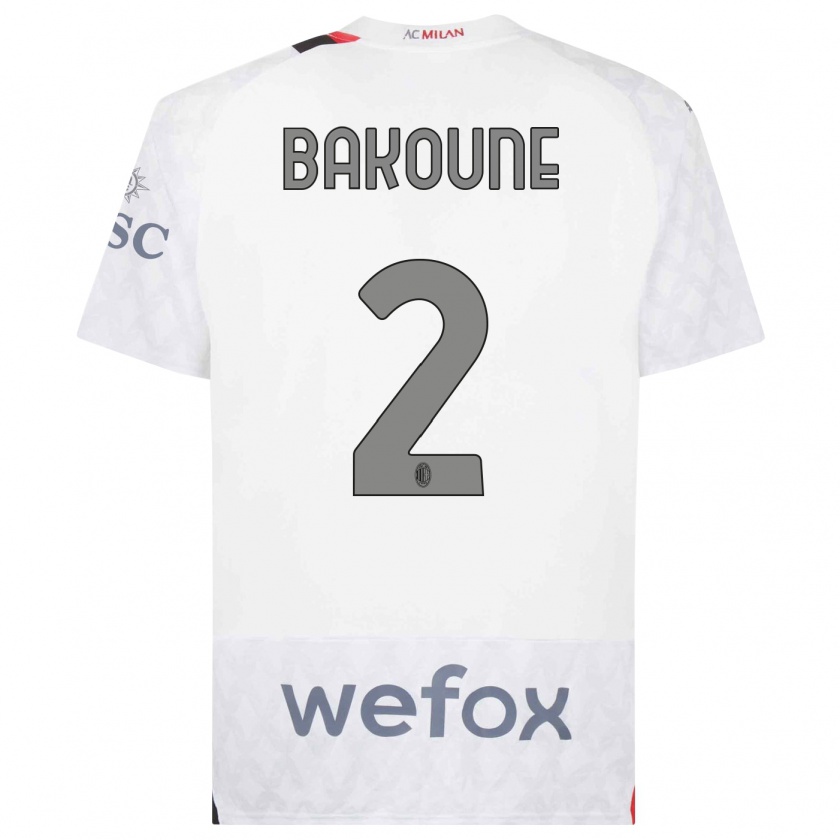 Kandiny Hombre Camiseta Adam Bakoune #2 Blanco 2ª Equipación 2023/24 La Camisa