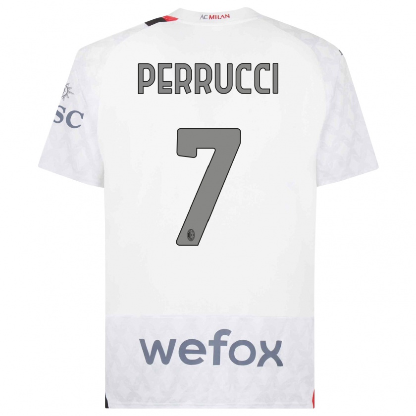 Kandiny Hombre Camiseta Vincenzo Perrucci #7 Blanco 2ª Equipación 2023/24 La Camisa