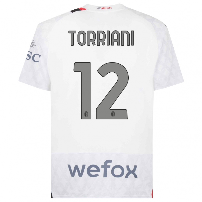 Kandiny Hombre Camiseta Lorenzo Torriani #12 Blanco 2ª Equipación 2023/24 La Camisa