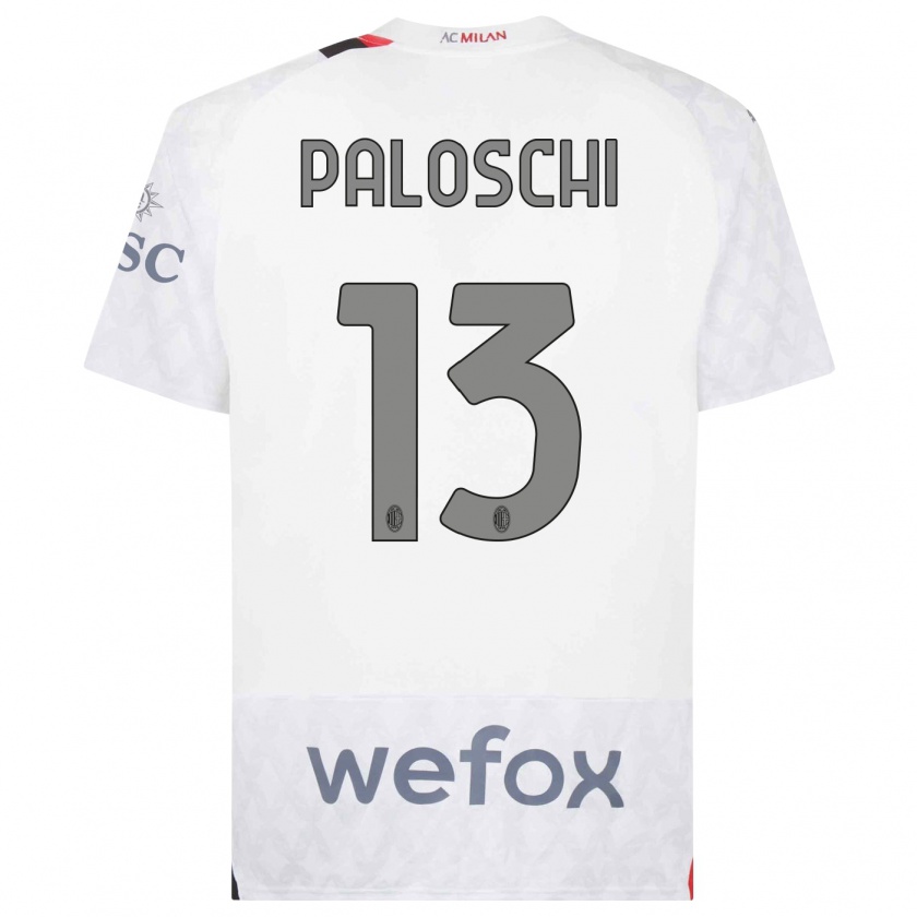 Kandiny Heren Dorian Paloschi #13 Wit Uitshirt Uittenue 2023/24 T-Shirt België