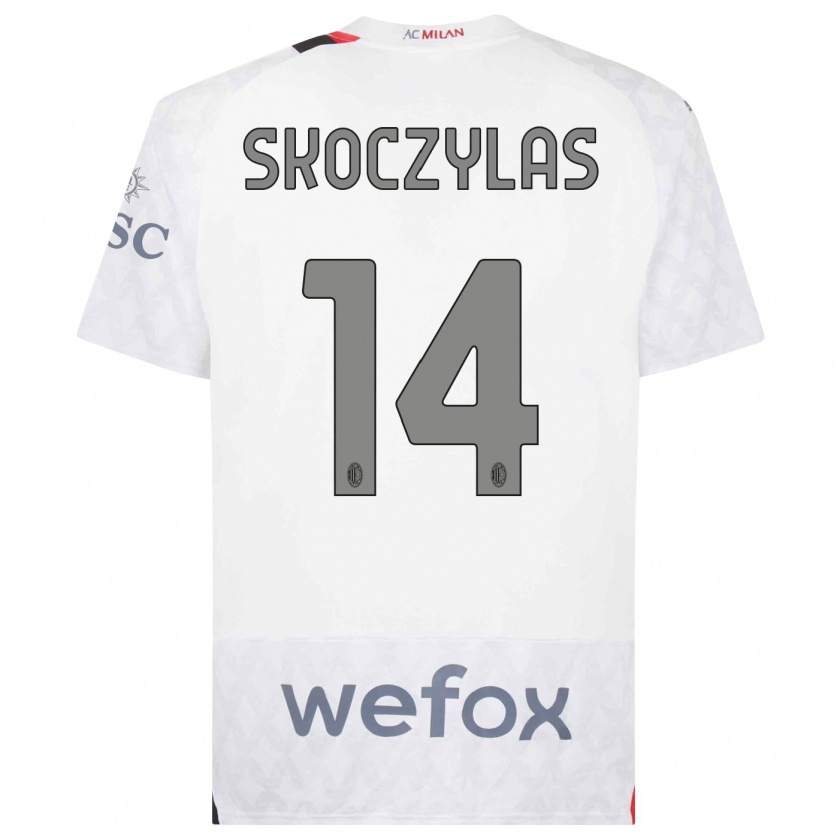 Kandiny Uomo Maglia Mateusz Skoczylas #14 Bianco Kit Gara Away 2023/24 Maglietta