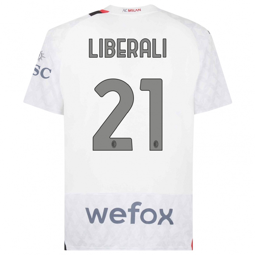 Kandiny Uomo Maglia Mattia Liberali #21 Bianco Kit Gara Away 2023/24 Maglietta