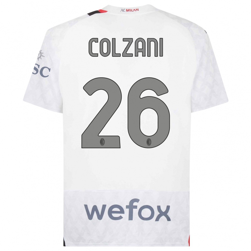 Kandiny Uomo Maglia Edoardo Colzani #26 Bianco Kit Gara Away 2023/24 Maglietta