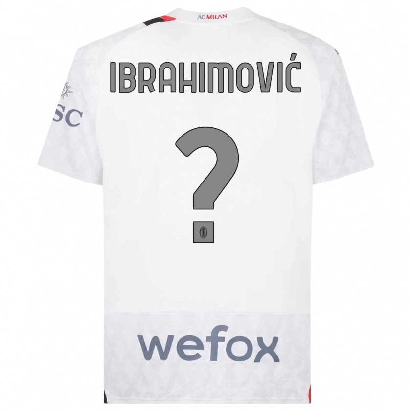 Kandiny Uomo Maglia Maximilian Ibrahimović #0 Bianco Kit Gara Away 2023/24 Maglietta