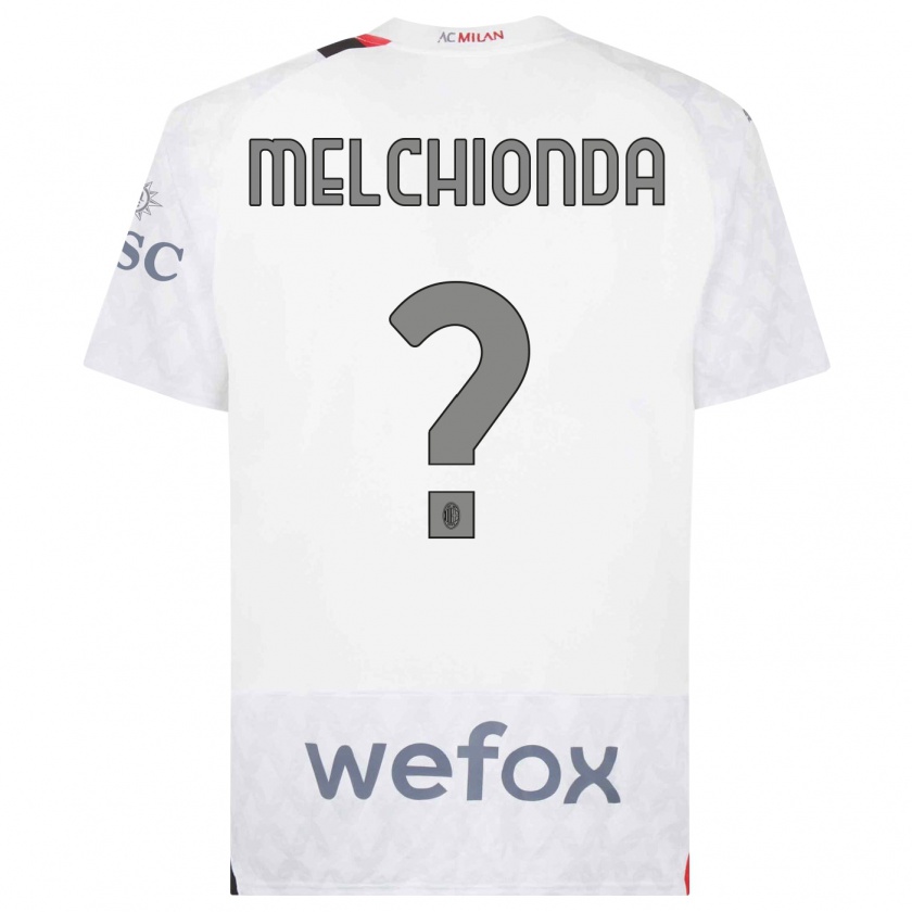 Kandiny Uomo Maglia Marco Melchionda #0 Bianco Kit Gara Away 2023/24 Maglietta