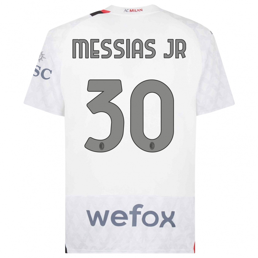 Kandiny Hombre Camiseta Junior Messias #30 Blanco 2ª Equipación 2023/24 La Camisa