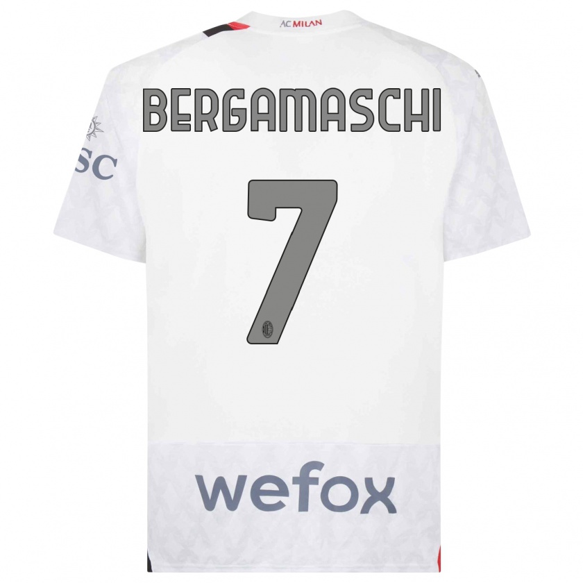 Kandiny Hombre Camiseta Valentina Bergamaschi #7 Blanco 2ª Equipación 2023/24 La Camisa