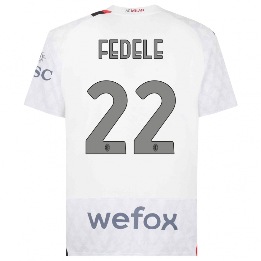 Kandiny Heren Noemi Fedele #22 Wit Uitshirt Uittenue 2023/24 T-Shirt België