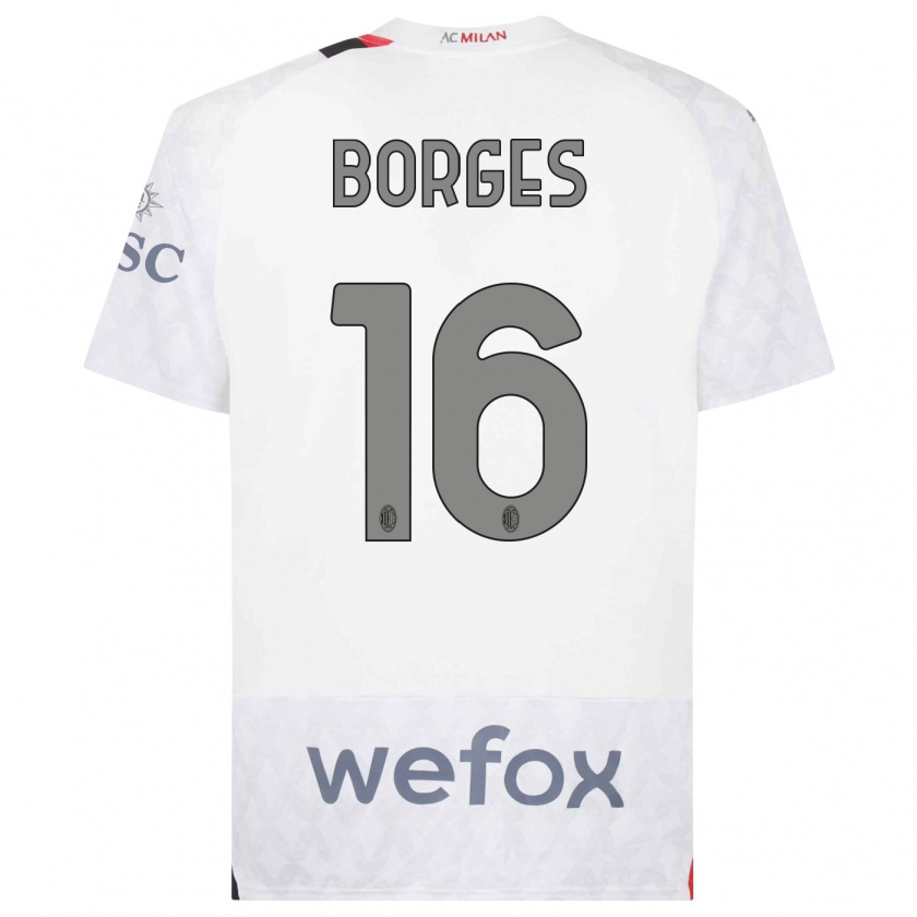 Kandiny Uomo Maglia Lenny Borges #16 Bianco Kit Gara Away 2023/24 Maglietta