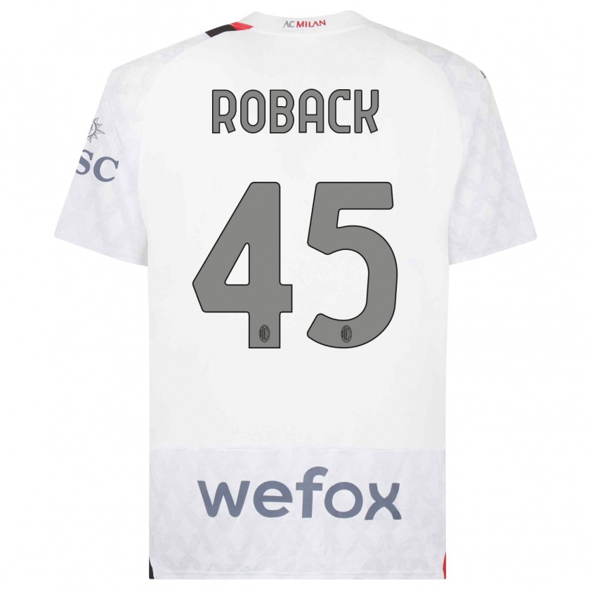 Kandiny Herren Emil Roback #45 Weiß Auswärtstrikot Trikot 2023/24 T-Shirt Österreich