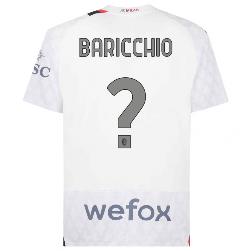 Kandiny Hombre Camiseta Luca Baricchio #0 Blanco 2ª Equipación 2023/24 La Camisa